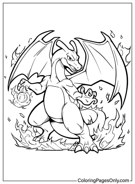 charizard coloring page|72 Charizard Coloring Pages